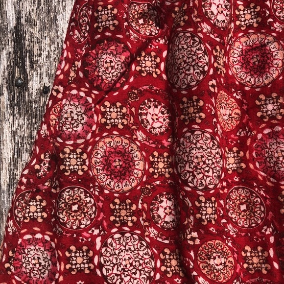 Red boho cotton summer dress - Picture 7 of 9